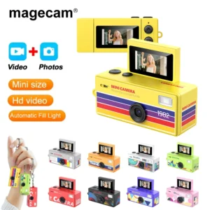 Magecam Digital Camera 180° Flip Screen Selfile Keychain Camera Retro Support Memory Card HD Very Small Camcorder Video Recorder