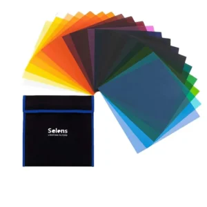 Selens 20PCS Color Gel Filters 25*25/10*7cm Lighting Filters Transparent Correction Light Sheet Film For Studio Flash Light Kit