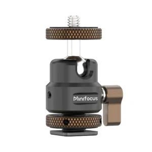 Minifocus 1/4" Screw Camera Hot Shoe Mount, 360 Degree Ballhead Tripod Adapter For Camera Monitor Video LED Light Cold Shoe Base