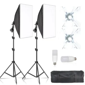 Studio Kit Photo Softbox Light Box Lighting Single Led Lamp with Tripod Photography Shooting Soft Box Flash E27 Accessories