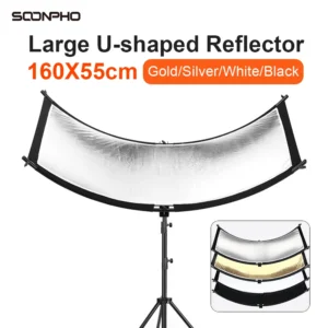 Soopho  U-type Reflective Screen Portrait Curved Light Reflector 46cmx108cm/176cmX61cm   for Photo Studio Kits Photography