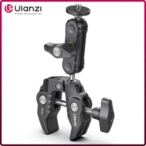 Ulanzi R094 Metal Super Clamp with Double Ball Head Magic Arm Clamp with 1/4" 3/8" Hole for DSLR Camera Monitor Light Mic Mount