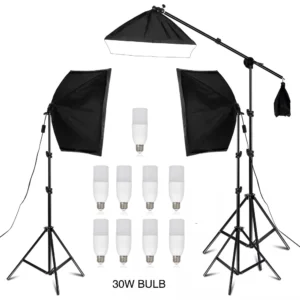 New 30w 40w Photography 50x70CM Softbox Lighting Kits System Soft box Continuous Light Use For Photo Studio Portrait Shooting