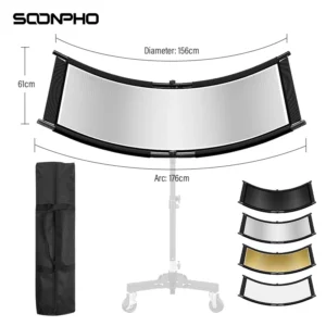 Soopho 46cmx108cm/176cmX61cm U-typed Reflector Flash Four-color Reflective  Photo Studio Kits Photography Accessory