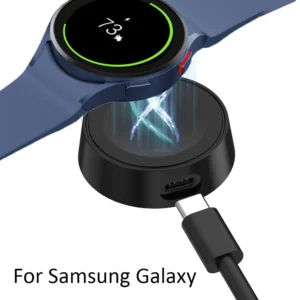 Mini Watch Wireless Charger Type C Cable Keychain Pad for Samsung Galaxy Watch 7 6 5 Classic Pro 4 3 Active 2 Fast Charging Dock