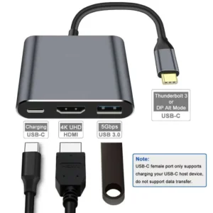3-in-1 USB-C Hub:type-c 3in 1 PD100W+HDMI(4K/30Hz)+USB3.0