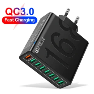 Total 150W 8 Ports USB Charger Fast Charging Phone Charger Adapter For iPhone Samsung Xiaomi 14 15 Quick Charge 3.0 Wall Charger