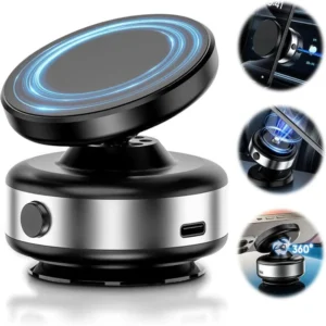 New Vehicle Vacuum Magnetic Car Mount Stand for Cell Phone 360° Rotation Strong Suction Cup for iPhone 15 16 Hands-Free Holder